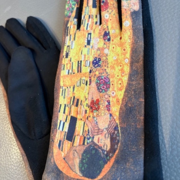 GUSTAV KLIMT The Kiss Women's sz 6.5 -7 finger gloves cotton viscose blend - Picture 4 of 16